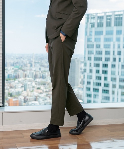 Plantation 2019AW スエードストレッチパンツ S ネイビー WORK WEAR SUIT フルレングスストレートパンツ・センタープレス