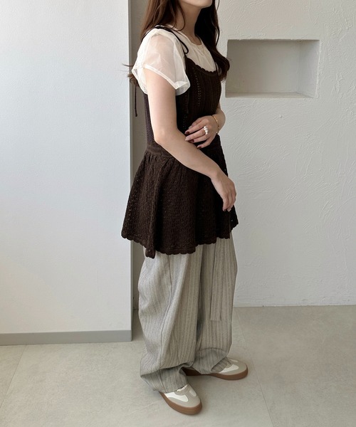 apres jour clair（アプレジュールクレア）の「【apres jour clair】ラメニットキャミチュニック（チュニック・レディース・ネイビー/アイボリー/ブラウン系その他・フリー/X-LARGE）」の10枚目の写真