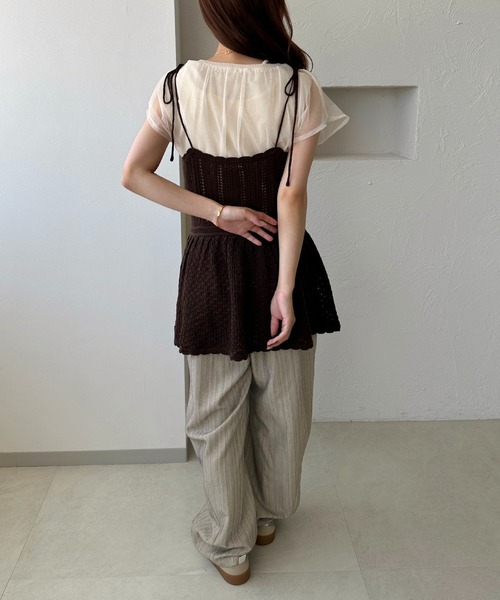 apres jour clair（アプレジュールクレア）の「【apres jour clair】ラメニットキャミチュニック（チュニック・レディース・ネイビー/アイボリー/ブラウン系その他・フリー/X-LARGE）」の11枚目の写真