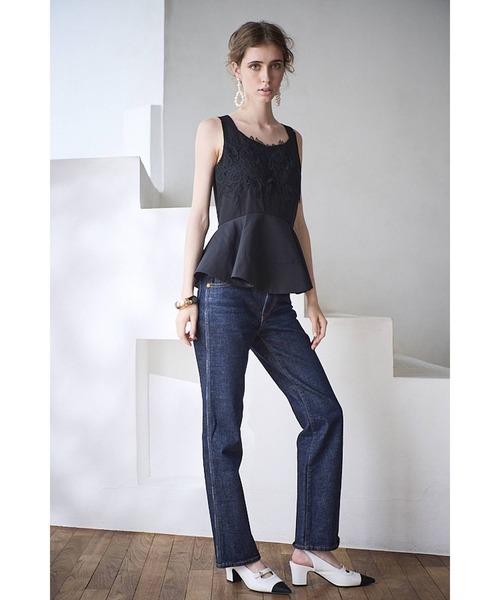 Estella.K(エステラケー)の「Bianca Lace Top フロントレースペプラムTOP(シャツ/ブラウス・レディース・ホワイト/ブラック・FREE)」の14枚目の写真