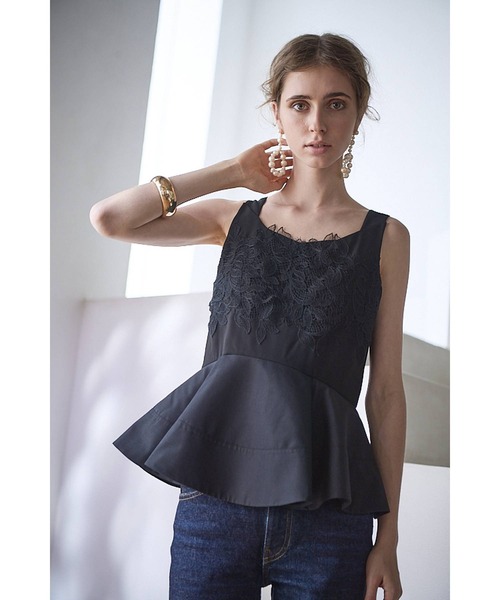 Estella.K(エステラケー)の「Bianca Lace Top フロントレースペプラムTOP(シャツ/ブラウス・レディース・ホワイト/ブラック・FREE)」の19枚目の写真