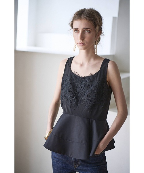 Estella.K(エステラケー)の「Bianca Lace Top フロントレースペプラムTOP(シャツ/ブラウス・レディース・ホワイト/ブラック・FREE)」の22枚目の写真