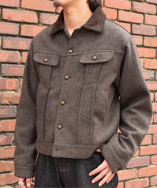 Noen(ノエン)の「ツイードトラッカージャケット(ブルゾン・メンズ・ブラウン/ライトブルー・LARGE/MEDIUM)」の6枚目の写真
