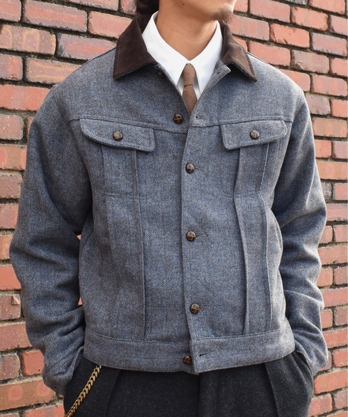 Noen(ノエン)の「ツイードトラッカージャケット(ブルゾン・メンズ・ブラウン/ライトブルー・LARGE/MEDIUM)」の9枚目の写真
