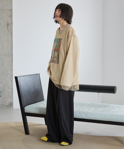 PBLIM(ページボーイリム)の「《UNISEX》チュールカサネロンT(Tシャツ/カットソー・レディース・オフホワイト/ベージュ・MEDIUM/LARGE)」の19枚目の写真