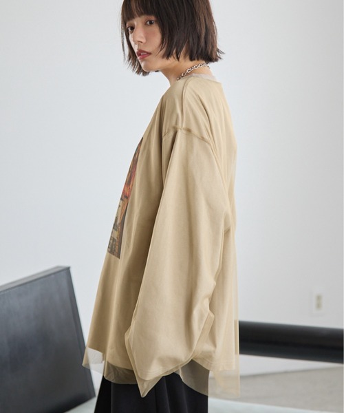 PBLIM(ページボーイリム)の「《UNISEX》チュールカサネロンT(Tシャツ/カットソー・レディース・オフホワイト/ベージュ・MEDIUM/LARGE)」の7枚目の写真