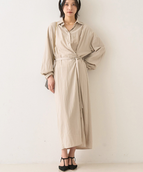 Rouge vif（ルージュヴィフ）の「カシュクール2WAYワンピース（ワンピース・レディース・チャコールグレー/ベージュ・フリー）」の2枚目の写真