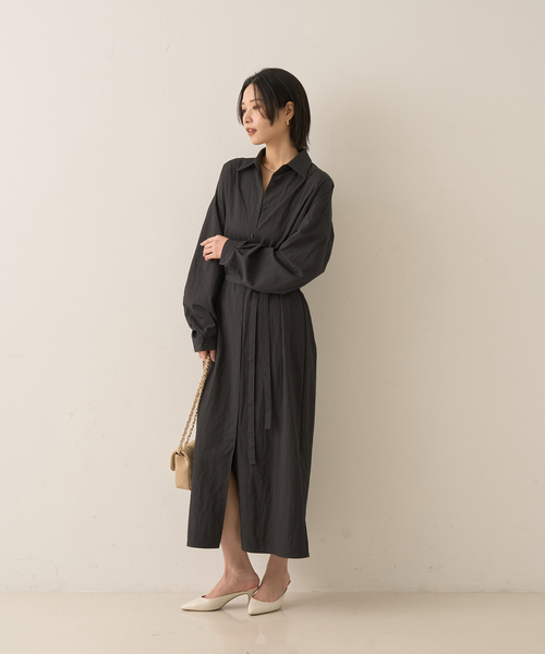 Rouge vif（ルージュヴィフ）の「カシュクール2WAYワンピース（ワンピース・レディース・チャコールグレー/ベージュ・フリー）」の5枚目の写真