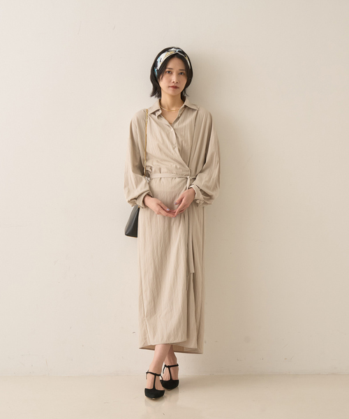 Rouge vif（ルージュヴィフ）の「カシュクール2WAYワンピース（ワンピース・レディース・チャコールグレー/ベージュ・フリー）」の8枚目の写真