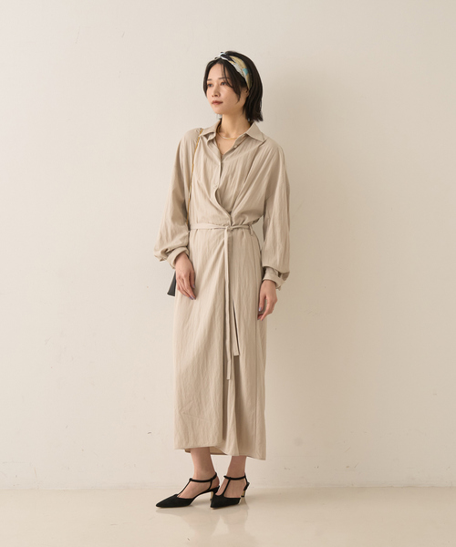 Rouge vif（ルージュヴィフ）の「カシュクール2WAYワンピース（ワンピース・レディース・チャコールグレー/ベージュ・フリー）」の9枚目の写真