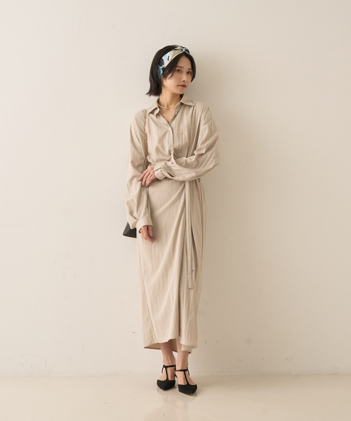 Rouge vif（ルージュヴィフ）の「カシュクール2WAYワンピース（ワンピース・レディース・チャコールグレー/ベージュ・フリー）」の10枚目の写真