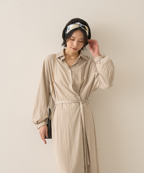 Rouge vif（ルージュヴィフ）の「カシュクール2WAYワンピース（ワンピース・レディース・チャコールグレー/ベージュ・フリー）」の17枚目の写真