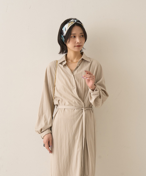 Rouge vif（ルージュヴィフ）の「カシュクール2WAYワンピース（ワンピース・レディース・チャコールグレー/ベージュ・フリー）」の18枚目の写真