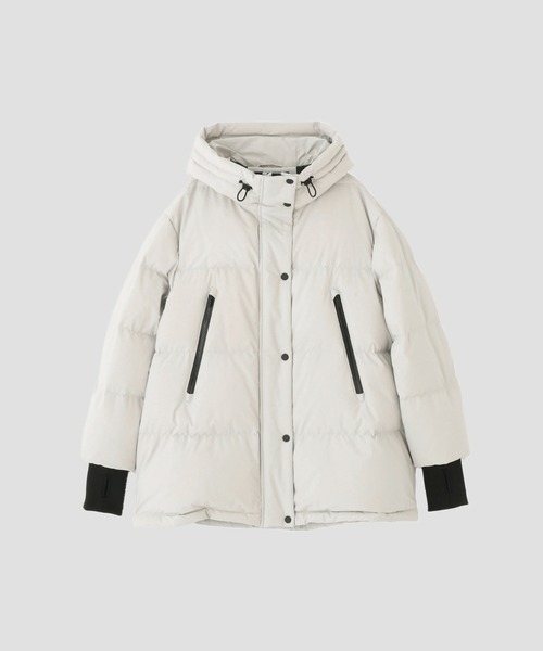 NANO universe（ナノユニバース）の「「西川ダウン(R)」ソロテックスAラインダウン（ダウンジャケット/コート・レディース・オフホワイト/ブラック/モカ・M/S）」の5枚目の写真