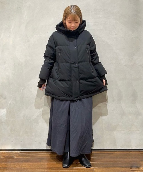 2024AW✨ナノユニバース　西川ダウン　ソロテックスAラインダウン　チャコール 西川 ダウン (R) 」ソロテックス Aライン ダウン