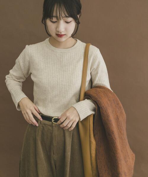 洗濯可』フワフワクルーネックリブニット（ニット/セーター）｜ITEMS