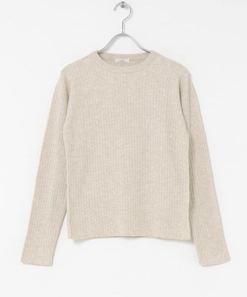 ITEMS URBANRESEARCH（アイテムズ アーバンリサーチ）の「『洗濯可』フワフワクルーネックリブニット（ニット/セーター・レディース・オフホワイト/チャコールグレー/ベージュ/グリーン系その他・FREE）」の9枚目の写真