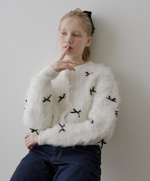 HEIREN】モヘアタッチリボンニット（ニット/セーター）｜HEIREN