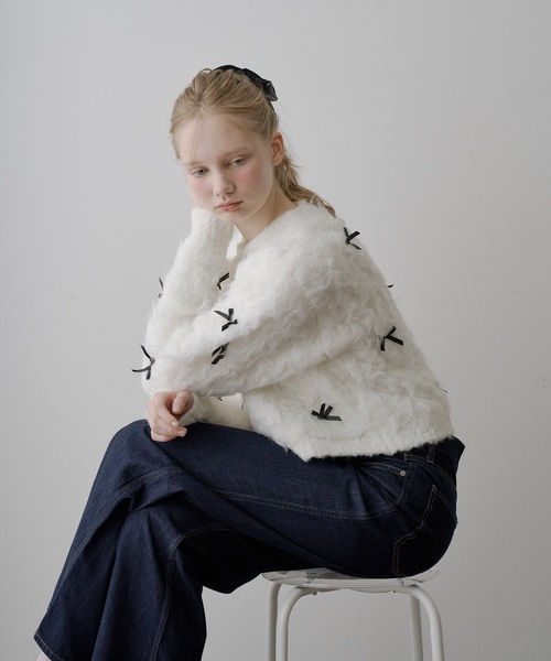 HEIREN】モヘアタッチリボンニット（ニット/セーター）｜HEIREN