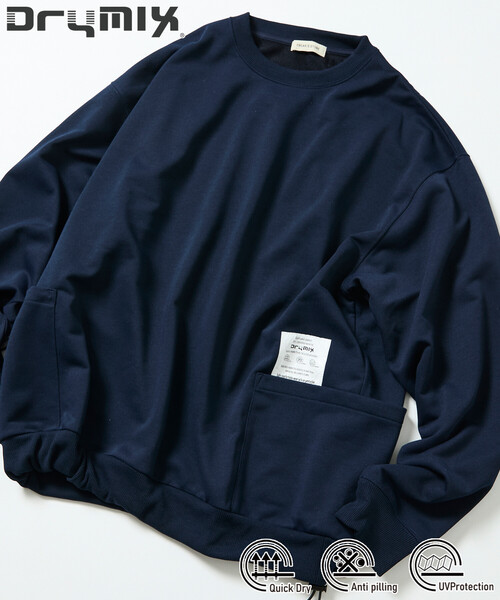 FREAK'S STORE(フリークスストア)の「限定展開 Drymix(R)/ドライミックス リラックスフィット サイドポケット クルーネック スウェット(スウェット・メンズ・アッシュグレー/ブラック/グレイッシュベージュ/ネイビー・SMALL/MEDIUM/LARGE)」の4枚目の写真