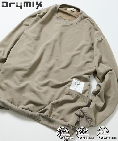 FREAK'S STORE(フリークスストア)の「限定展開 Drymix(R)/ドライミックス リラックスフィット サイドポケット クルーネック スウェット(スウェット・メンズ・アッシュグレー/ブラック/グレイッシュベージュ/ネイビー・SMALL/MEDIUM/LARGE)」の3枚目の写真