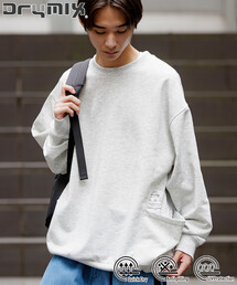 限定展開 Drymix(R)/ドライミックス リラックスフィット サイドポケット クルーネック スウェット