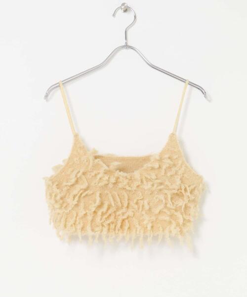 KBF（ケイビーエフ）の「マイクロフリンジブラ（その他トップス・レディース・チャコールグレー/ベージュ・ONE）」の9枚目の写真