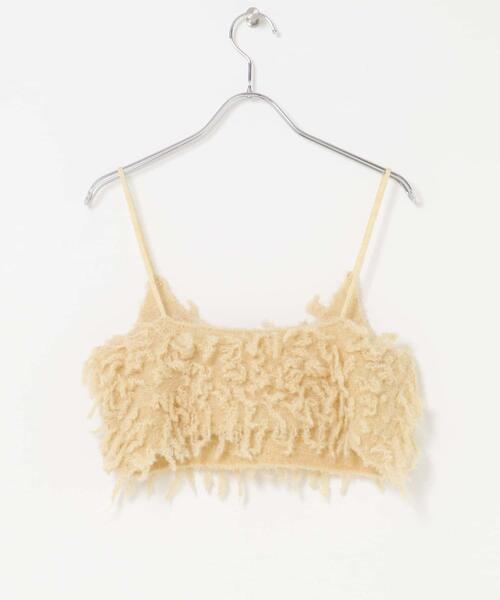 KBF（ケイビーエフ）の「マイクロフリンジブラ（その他トップス・レディース・チャコールグレー/ベージュ・ONE）」の11枚目の写真