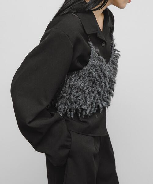 KBF（ケイビーエフ）の「マイクロフリンジブラ（その他トップス・レディース・チャコールグレー/ベージュ・ONE）」の15枚目の写真