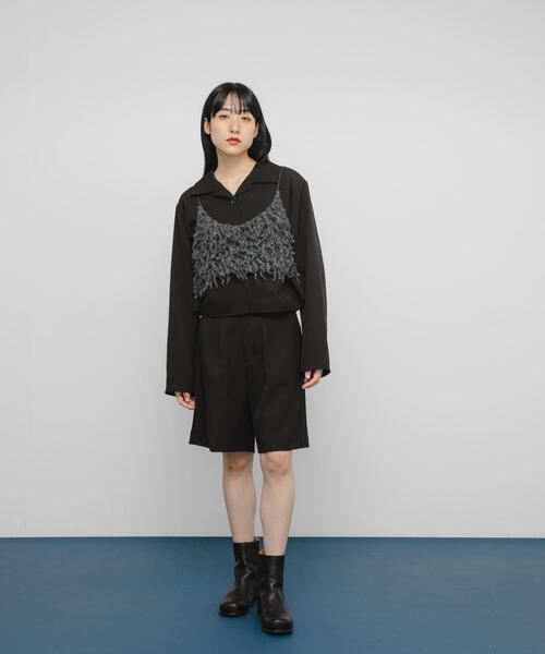 KBF（ケイビーエフ）の「マイクロフリンジブラ（その他トップス・レディース・チャコールグレー/ベージュ・ONE）」の18枚目の写真