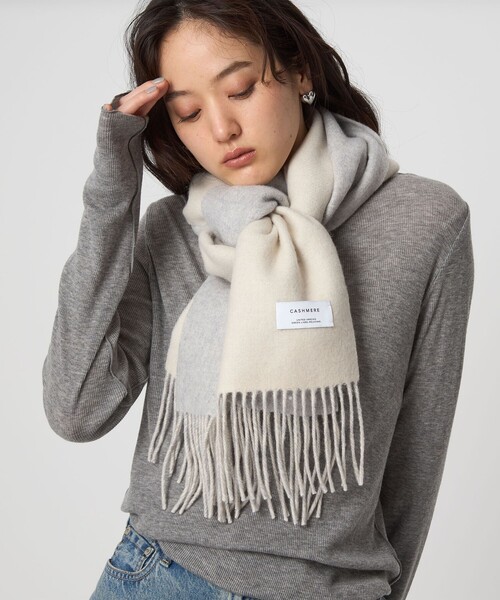 ロロピアーナ　カシミヤリバーシブルマフラー Loro Piana ロロ・ピアーナ マフラー GRANDE UNITA グランデ