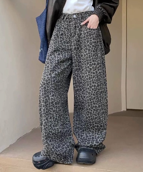 セール】レオパード柄ルーズワイドパンツ（その他パンツ