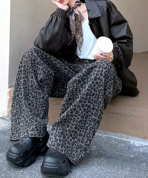 セール】レオパード柄ルーズワイドパンツ（その他パンツ