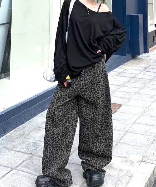 セール】レオパード柄ルーズワイドパンツ（その他パンツ