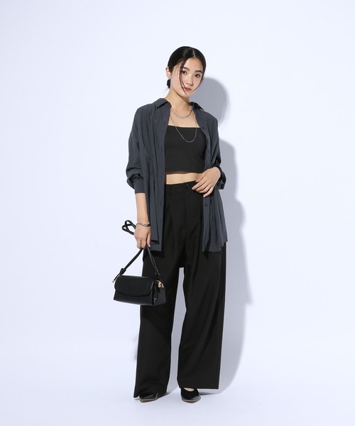 GLOBAL WORK（グローバルワーク）の「タックデザインシャツ長袖/599669（シャツ/ブラウス・レディース・サックスブルー/ブラウン/ネイビー・FREE）」の17枚目の写真