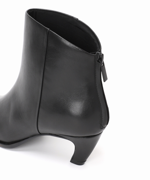 GRISE5.5cmレザーポインテッドスライドカットショートブーツ