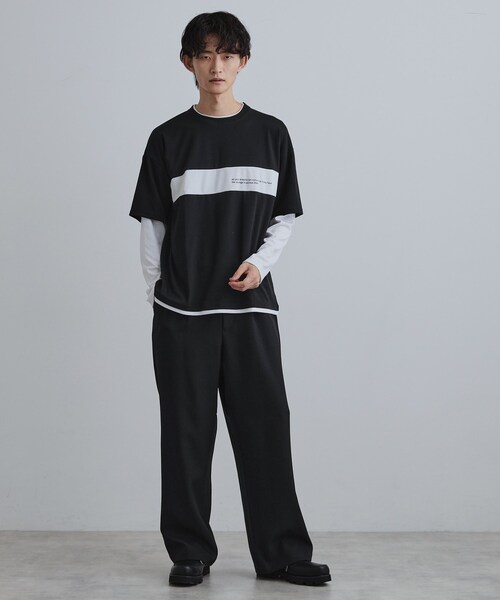 tk.TAKEO KIKUCHI（ティーケータケオキクチ）の「フェイクレイヤードカットソー（Tシャツ/カットソー・メンズ・ブラック/ブルーグリーン/ホワイト・02/04/03）」の9枚目の写真