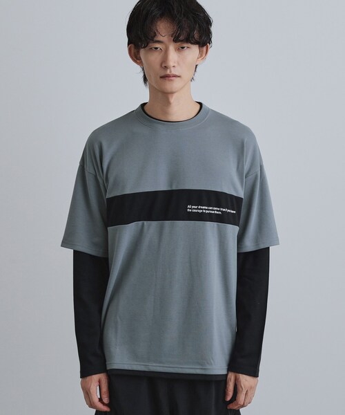 tk.TAKEO KIKUCHI（ティーケータケオキクチ）の「フェイクレイヤードカットソー（Tシャツ/カットソー・メンズ・ブラック/ブルーグリーン/ホワイト・02/04/03）」の16枚目の写真