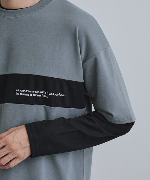 tk.TAKEO KIKUCHI（ティーケータケオキクチ）の「フェイクレイヤードカットソー（Tシャツ/カットソー・メンズ・ブラック/ブルーグリーン/ホワイト・02/04/03）」の20枚目の写真