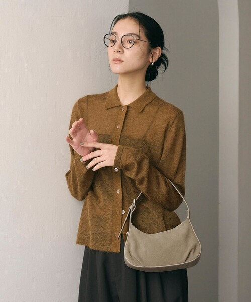 BEAUTY&YOUTH UNITED ARROWS(ビューティーアンドユースユナイテッドアローズ)の「スエード ムーン ワイドベルト ワンショルダーバッグ(ショルダーバッグ・レディース・ベージュ/ダークブラウン・FREE)」の3枚目の写真