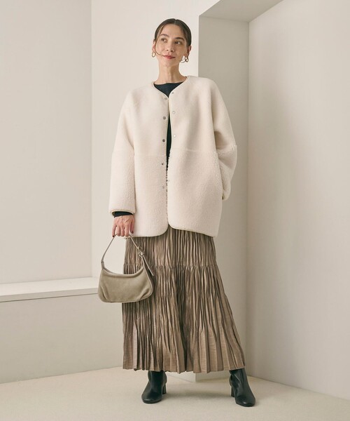 BEAUTY&YOUTH UNITED ARROWS(ビューティーアンドユースユナイテッドアローズ)の「スエード ムーン ワイドベルト ワンショルダーバッグ(ショルダーバッグ・レディース・ベージュ/ダークブラウン・FREE)」の7枚目の写真