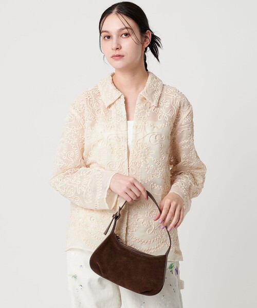 BEAUTY&YOUTH UNITED ARROWS(ビューティーアンドユースユナイテッドアローズ)の「スエード ムーン ワイドベルト ワンショルダーバッグ(ショルダーバッグ・レディース・ベージュ/ダークブラウン・FREE)」の10枚目の写真
