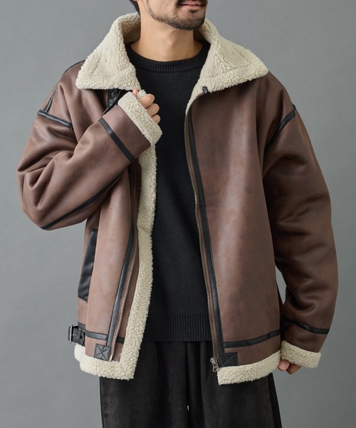 COLONY 2139（コロニートゥーワンスリーナイン）の「ムートンライクB-3（ムートンコート・メンズ・ブラック/ブラウン・SMALL/MEDIUM/LARGE）」の2枚目の写真