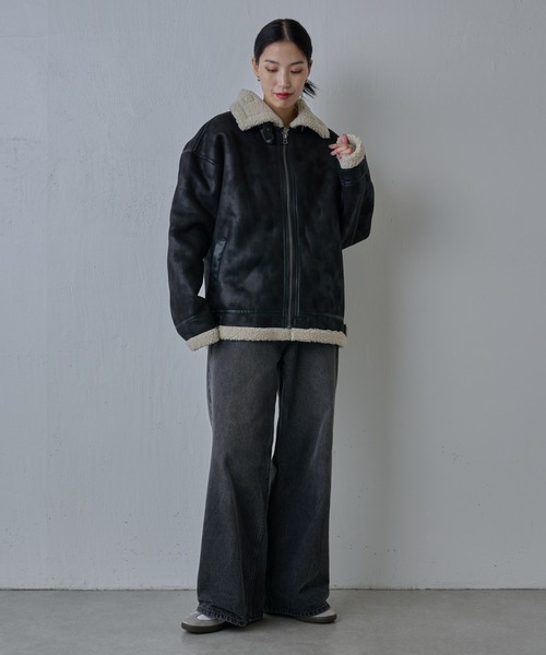 COLONY 2139（コロニートゥーワンスリーナイン）の「ムートンライクB-3（ムートンコート・メンズ・ブラック/ブラウン・SMALL/MEDIUM/LARGE）」の19枚目の写真