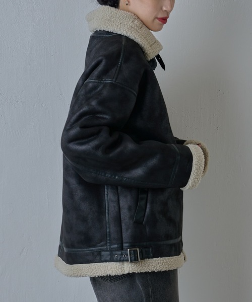 COLONY 2139（コロニートゥーワンスリーナイン）の「ムートンライクB-3（ムートンコート・メンズ・ブラック/ブラウン・SMALL/MEDIUM/LARGE）」の10枚目の写真