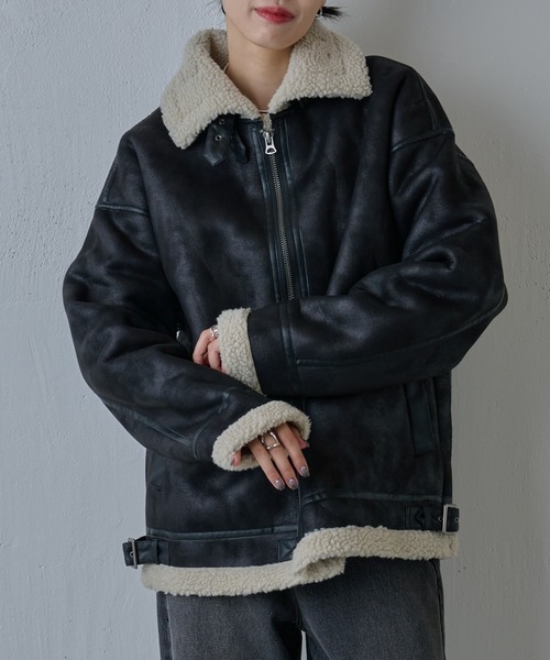 COLONY 2139（コロニートゥーワンスリーナイン）の「ムートンライクB-3（ムートンコート・メンズ・ブラック/ブラウン・SMALL/MEDIUM/LARGE）」の7枚目の写真