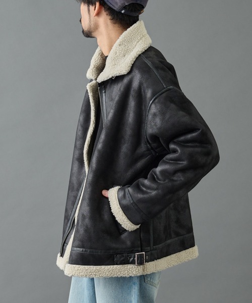 COLONY 2139（コロニートゥーワンスリーナイン）の「ムートンライクB-3（ムートンコート・メンズ・ブラック/ブラウン・SMALL/MEDIUM/LARGE）」の4枚目の写真