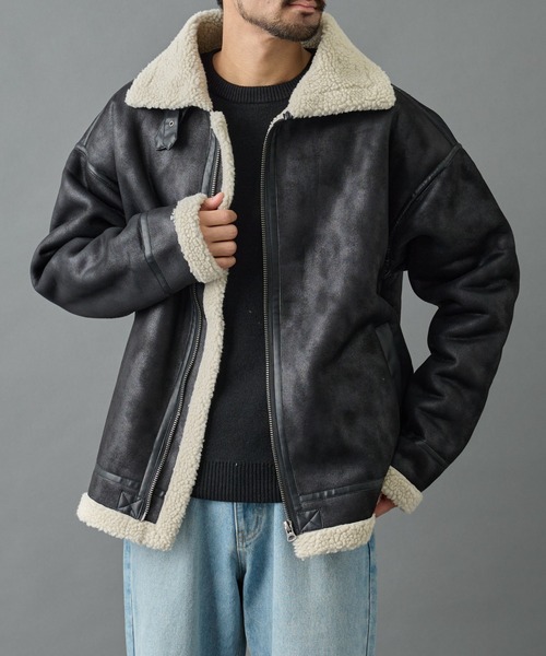 COLONY 2139（コロニートゥーワンスリーナイン）の「ムートンライクB-3（ムートンコート・メンズ・ブラック/ブラウン・SMALL/MEDIUM/LARGE）」の3枚目の写真