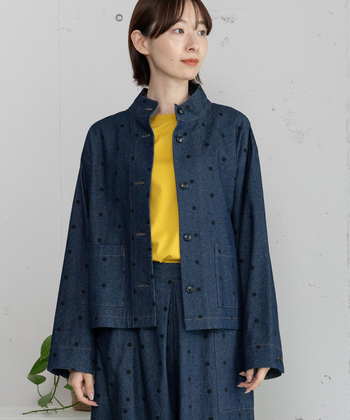 POU DOU DOU（プードゥドゥ）の「スタンドカラージャケット（その他アウター・レディース・ブラック/インディゴブルー・M）」の3枚目の写真