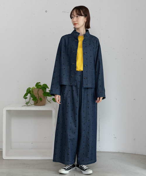 POU DOU DOU（プードゥドゥ）の「スタンドカラージャケット（その他アウター・レディース・ブラック/インディゴブルー・M）」の8枚目の写真